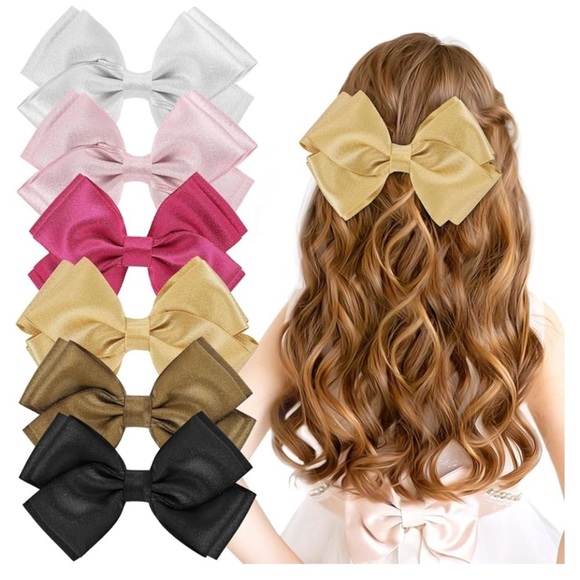 New 6 Pack Bow Hair Clips! - Picture 1 of 3